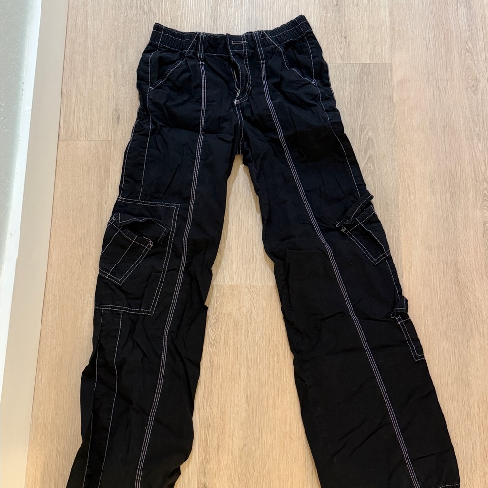 BDG Black Cargo Pants with Contrast Stitching